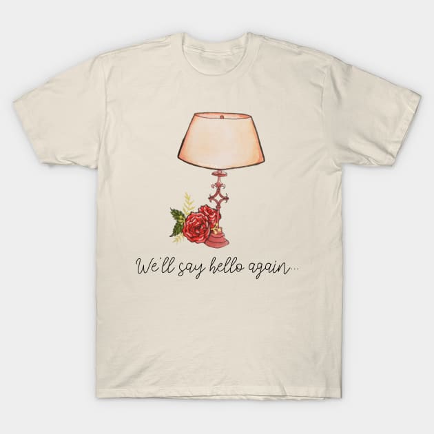Watercolor We'll say hello again... Roses and table lamp tattoo T-Shirt by Jessfm